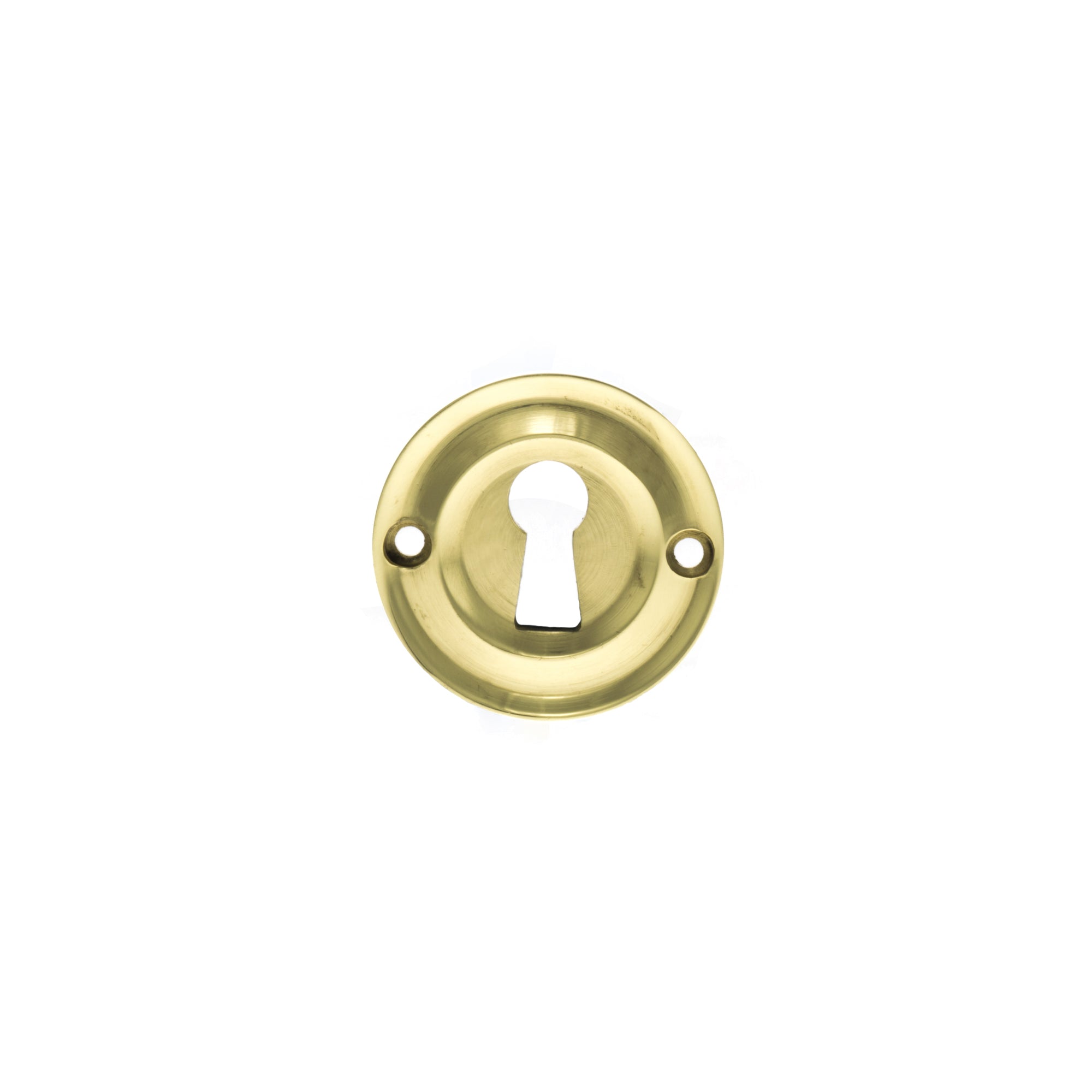 Old English Solid Brass Open Key Hole Escutcheons - Raw Brass