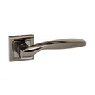 STATUS Oklahoma Lever Door Handle on Square Rose - Black Nickel