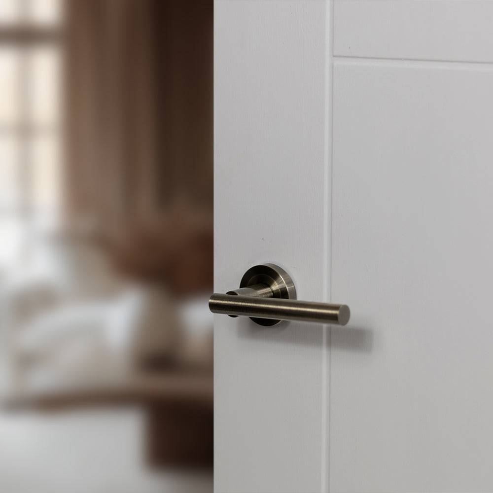 STATUS Nebraska Lever Door Handle on Round Rose