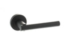 STATUS Nebraska Lever Door Handle on Round Rose - Matt Black