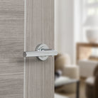 STATUS Nebraska Lever Door Handle on Round Rose