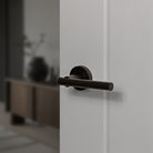 STATUS Nebraska Lever Door Handle on Round Rose