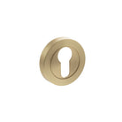 STATUS Euro Escutcheons on Round Rose - Satin Brass