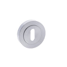STATUS Key Escutcheons on Round Rose - Satin Chrome