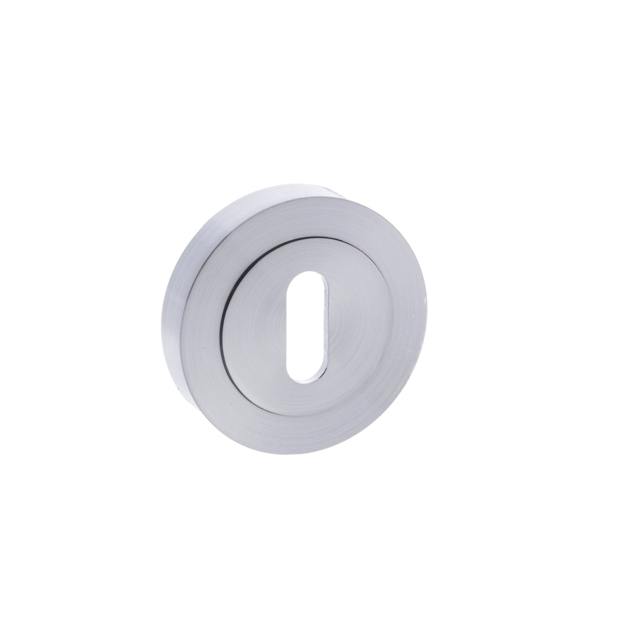 STATUS Key Escutcheons on Round Rose - Satin Chrome