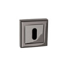 STATUS Key Escutcheons on Square Rose - Black Nickel