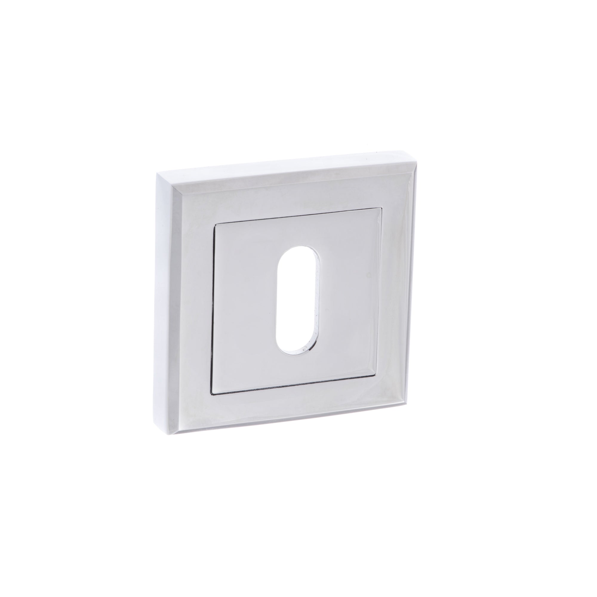 STATUS Key Escutcheons on Square Rose - Polished Chrome