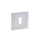 STATUS Key Escutcheons on Square Rose - Satin Chrome