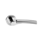 STATUS Florida Lever Door Handle on Round Rose - Satin Chrome/Polished Chrome