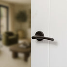 STATUS Indiana Lever Door Handle on Round Rose