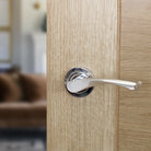 STATUS Colorado Lever Door Handle on Round Rose