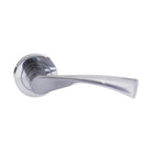 STATUS Colorado Lever Door Handle on Round Rose - Satin Chrome