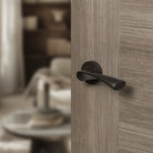 STATUS Colorado Lever Door Handle on Round Rose