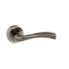 STATUS Texas Lever Door Handle on Round Rose - Black Nickel