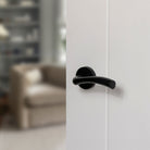 STATUS Texas Lever Door Handle on Round Rose