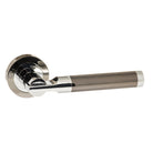 STATUS Dakota Lever Door Handle on Round Rose - Black Nickel/Polished Chrome