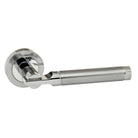 STATUS Dakota Lever Door Handle on Round Rose - Satin Chrome/Polished Chrome
