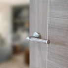 STATUS Dakota Lever Door Handle on Round Rose - Satin Chrome/