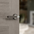 STATUS Tennessee Lever Door Handle on Round Rose - Black Nickel/