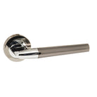 STATUS Tennessee Lever Door Handle on Round Rose - Black Nickel/Polished Chrome
