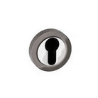STATUS Euro Escutcheons on Round Rose - Black Nickel/Polished Chrome