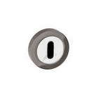 STATUS Key Escutcheons on Round Rose - Black Nickel/Polished Chrome