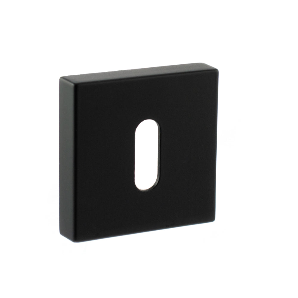 STATUS Key Escutcheons on S4 Square Rose - Matt Black
