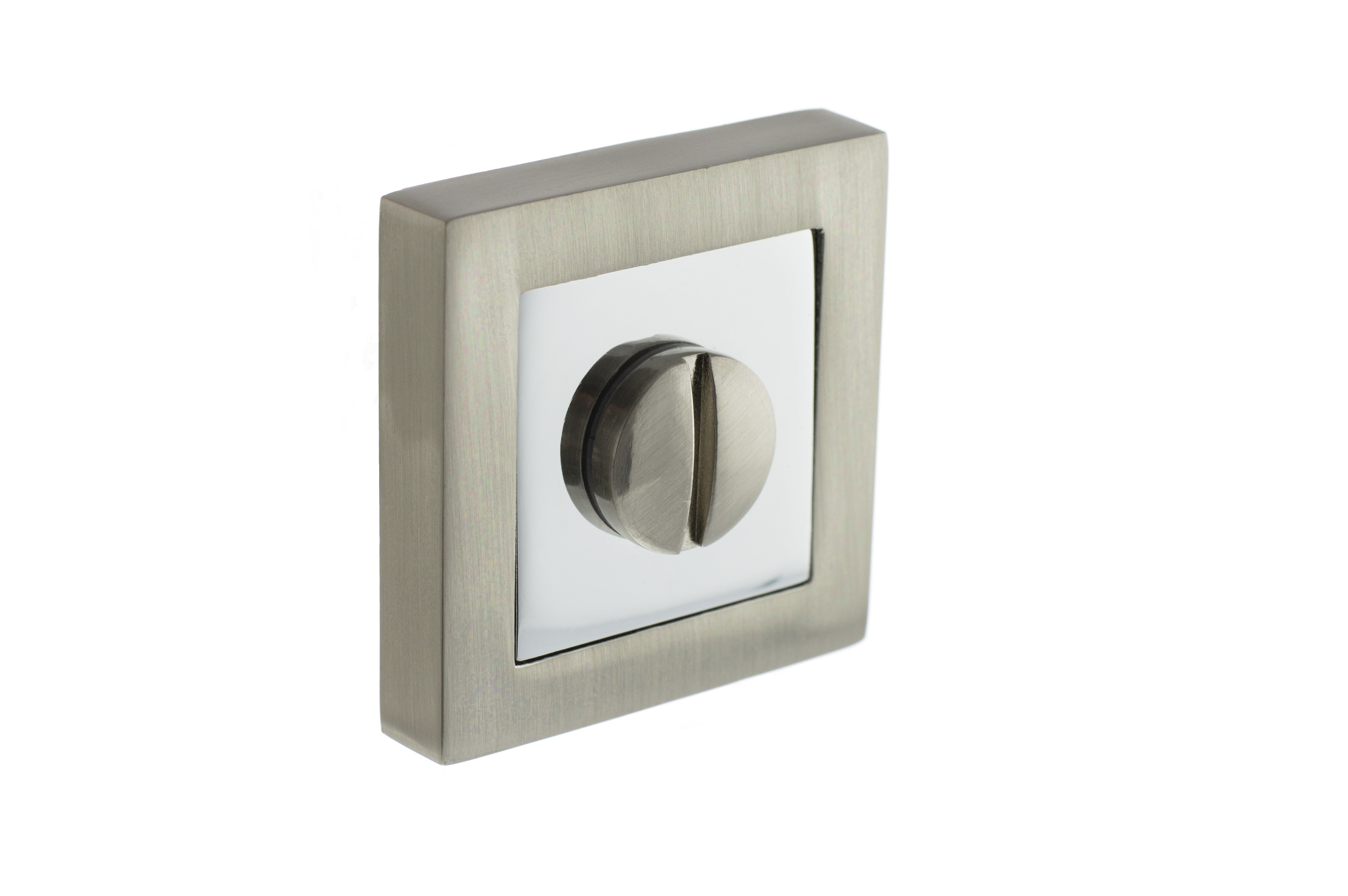 STATUS WC Turn and Release on S4 Square Rose - Satin Nickel/