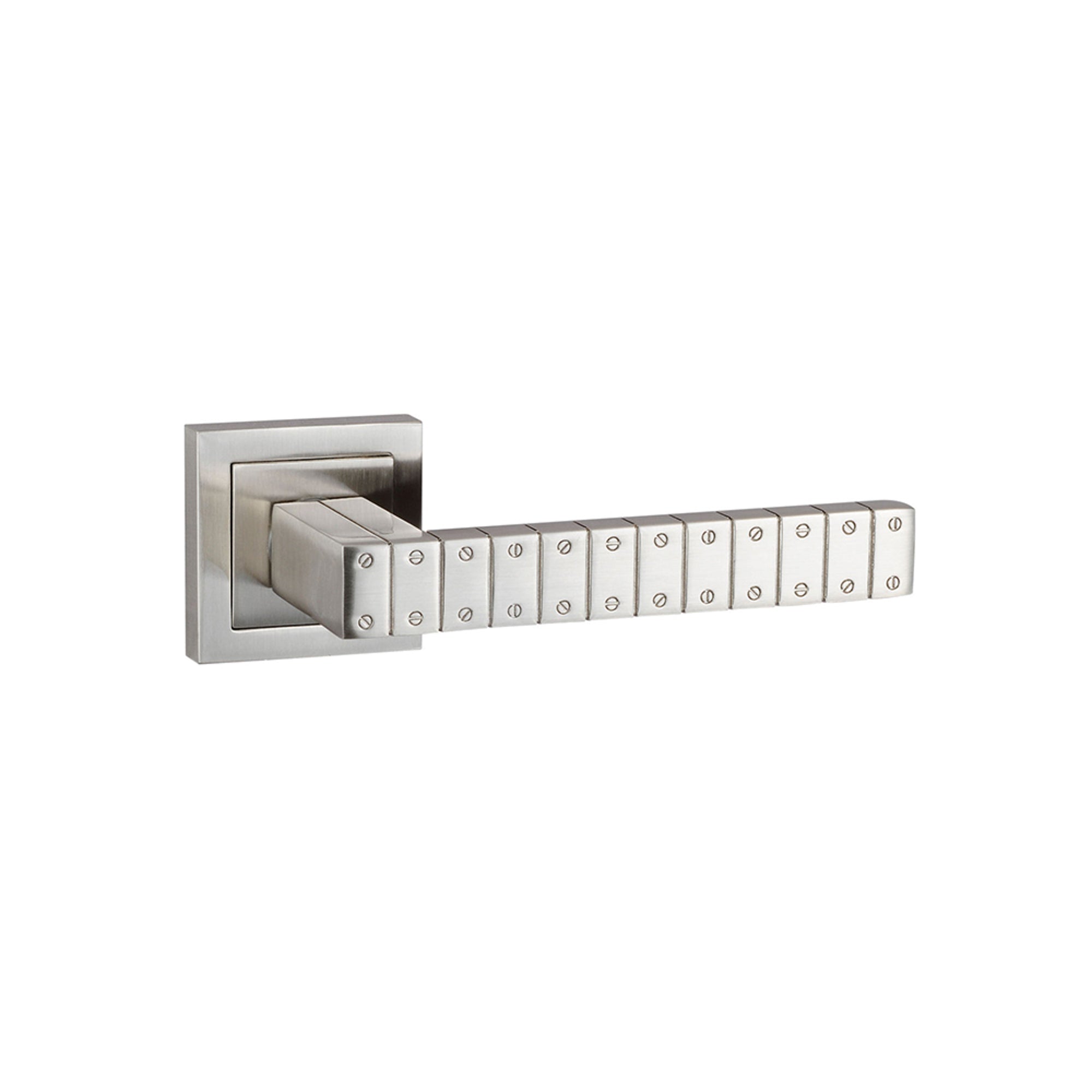 Senza Pari Bianca Lever Door Handle on Square Rose - Satin Nickel