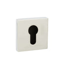 Senza Pari Euro Escutcheons on Minimal Square Rose - Polished Chrome