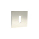 Senza Pari Key Escutcheons on Minimal Square Rose - Polished Nickel