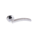 Senza Pari Crystal Lever Door Handle on Round Rose - Polished Chrome