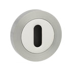 Senza Pari Key Escutcheons on Round Rose - Satin Nickel/Chrome Plate