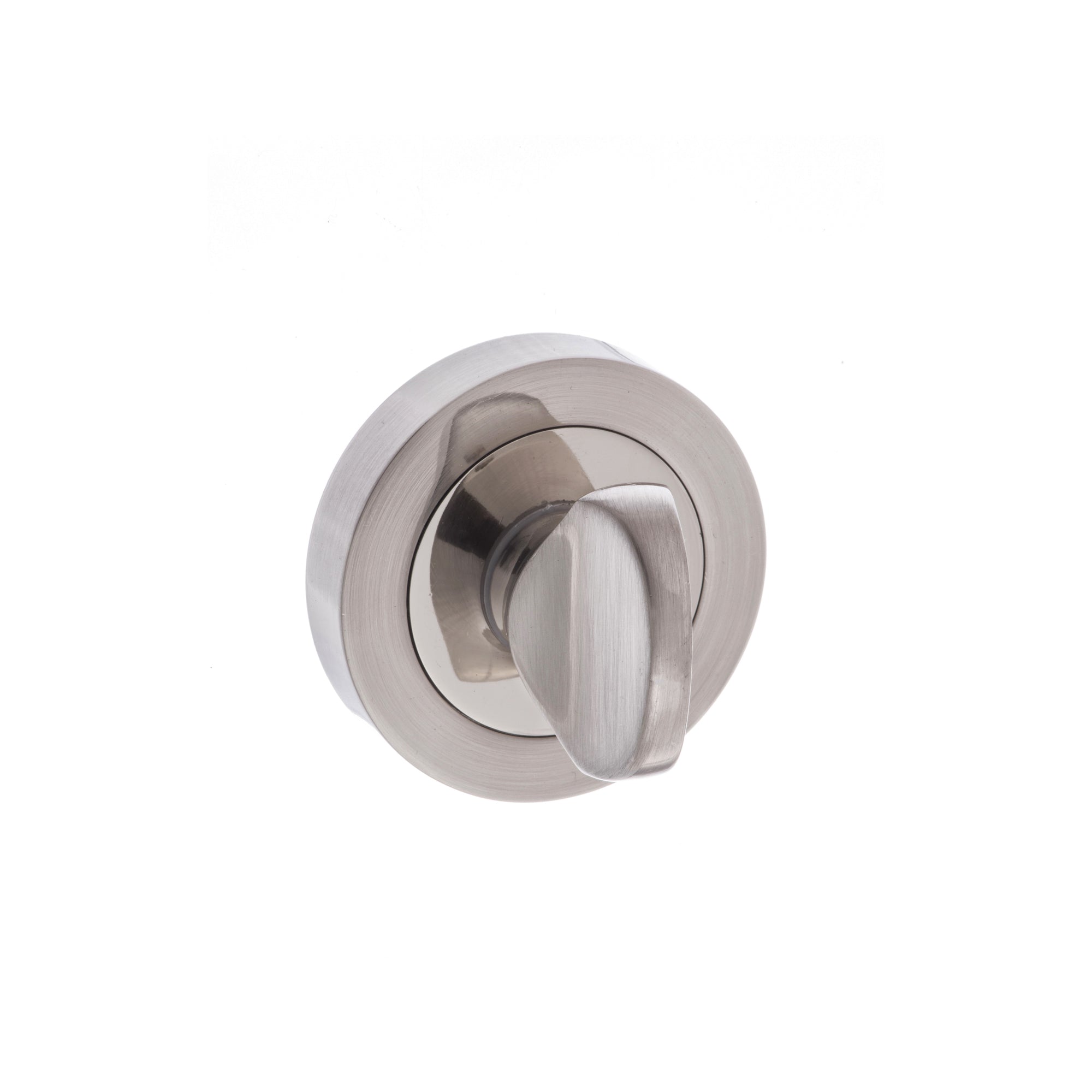 Senza Pari WC Turn and Release on Round Rose - Satin Nickel/Polished Nickel