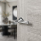 Senza Pari Andretta Knurled Lever Door Handle on Minimal Round Rose