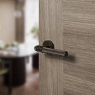 Senza Pari Andretta Knurled Lever Door Handle on Minimal Round Rose