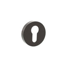 Senza Pari Euro Escutcheons on Minimal Round Rose - Urban Dark Bronze