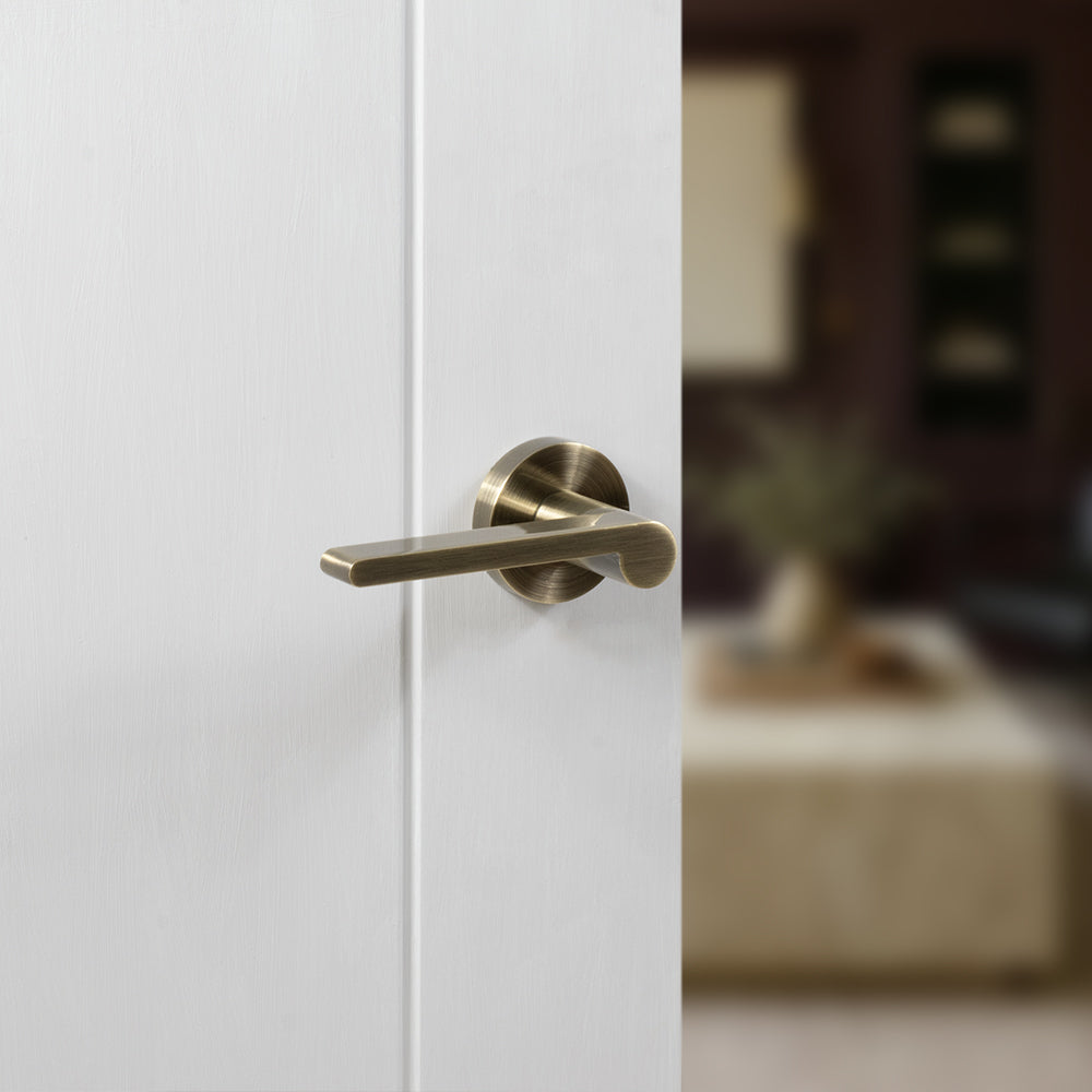 Senza Pari Darrio Lever Door Handle on Round Rose