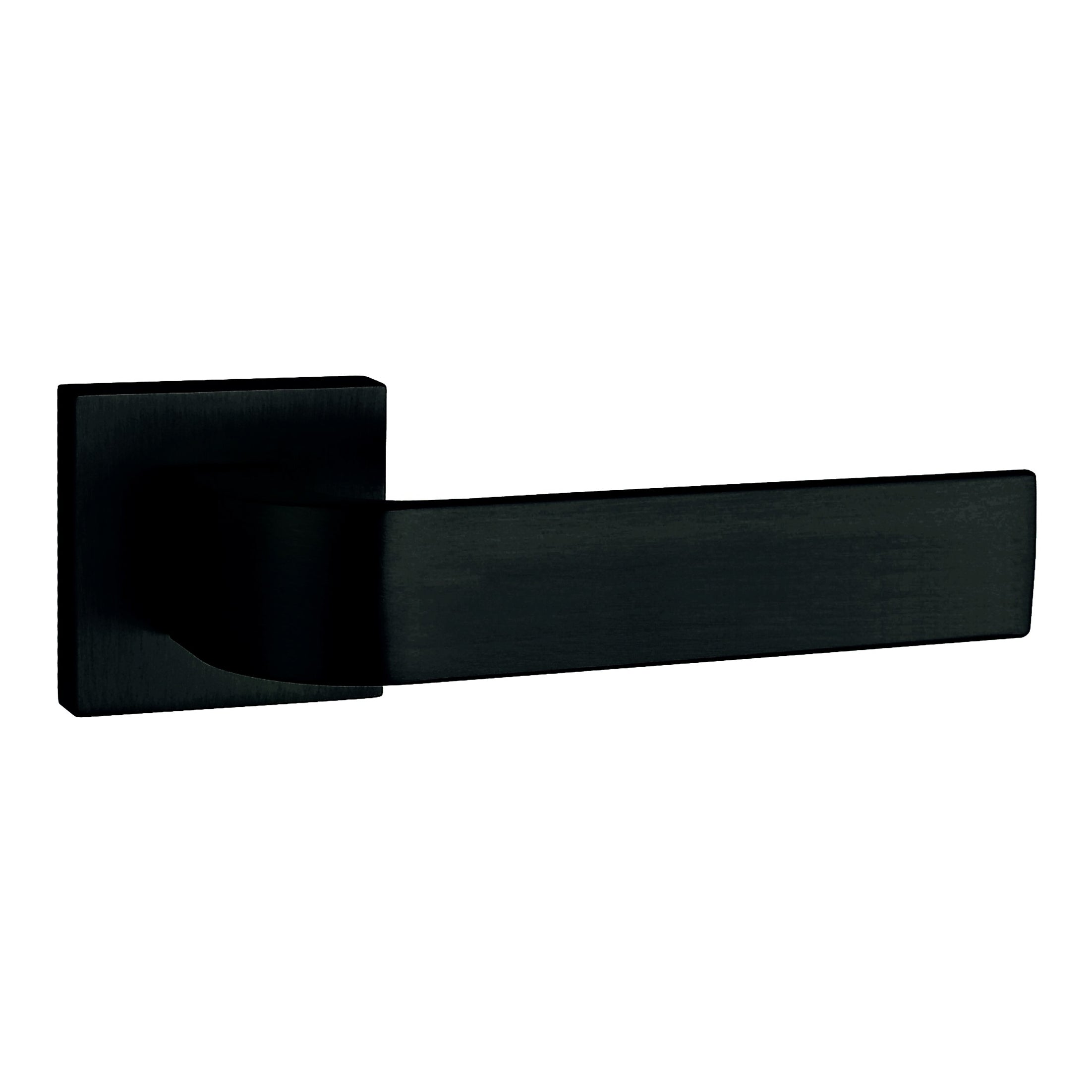 Tupai Rapido CurvaLine Turis Lever Door Handle on Square Rose - Pearl Black