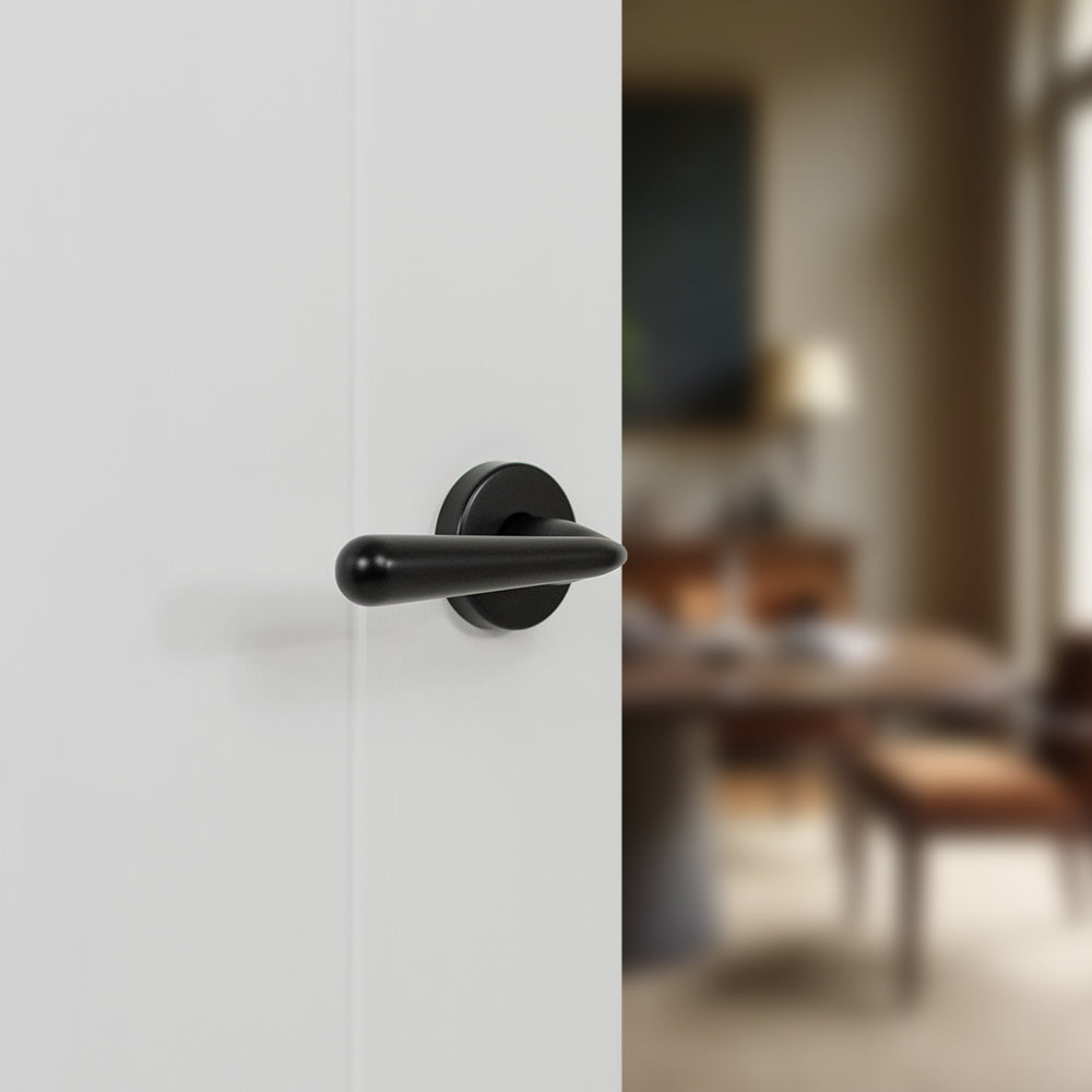 Tupai Rapido CurvaLine Adra Lever Door Handle on Round Rose