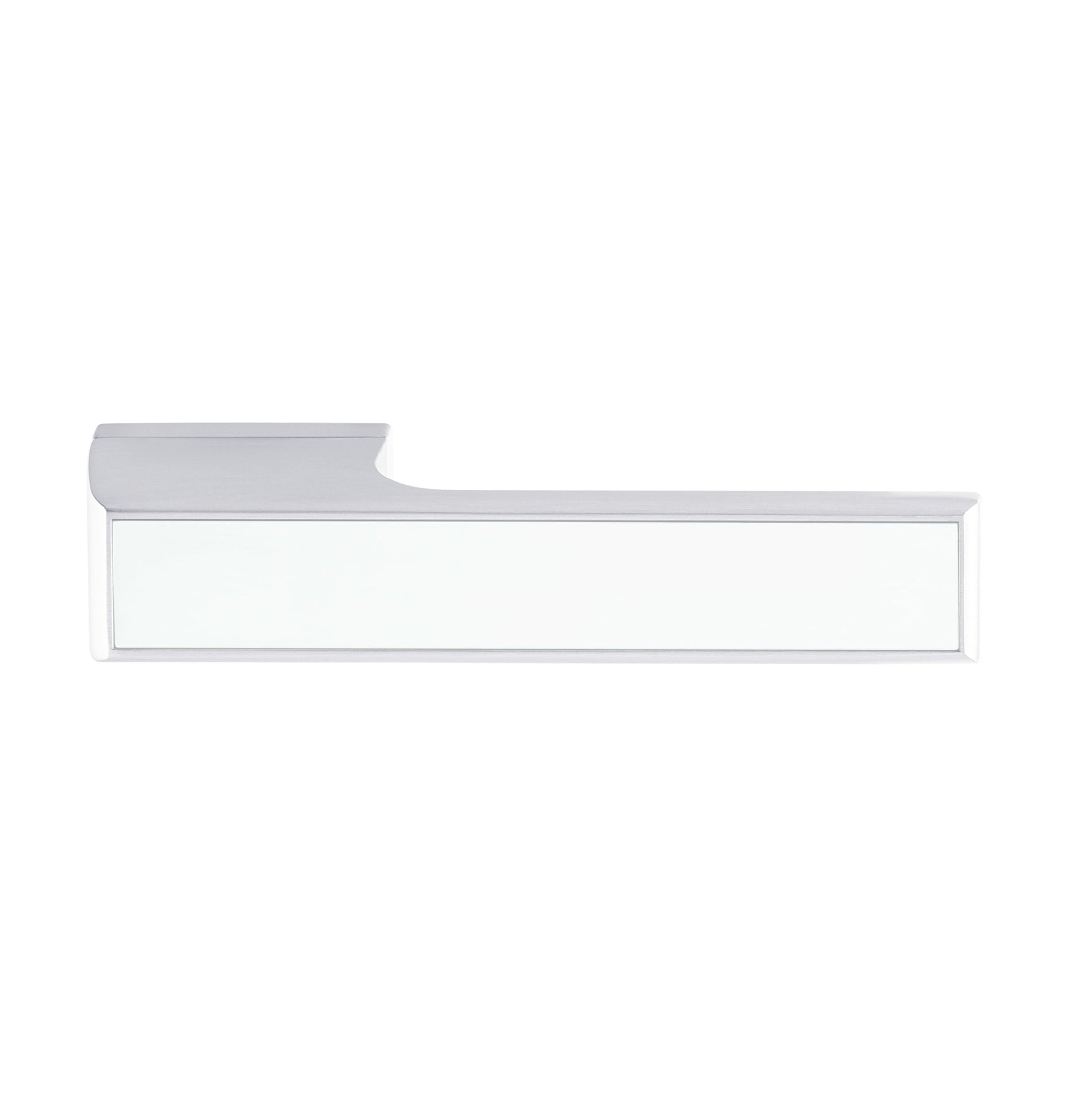 Tupai Rapido VersaLine Tobar Lever Door Handle on Long Rose - White Decorative Plate - Bright Polished Chrome