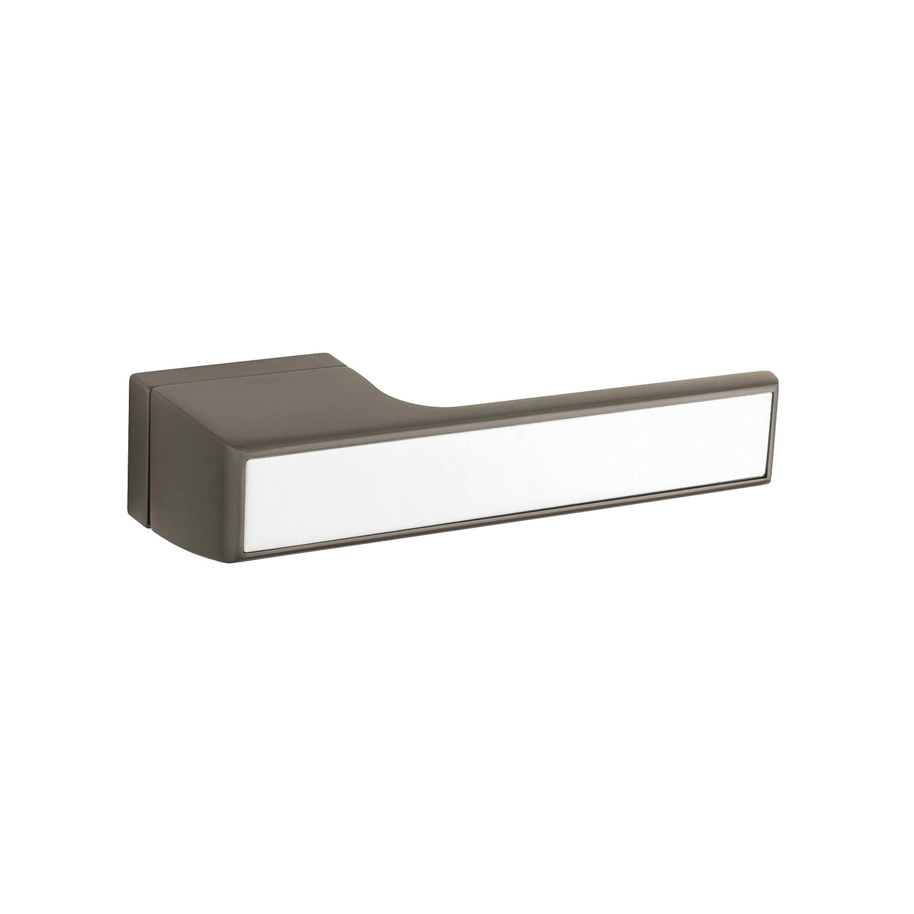 Tupai Rapido VersaLine Tobar Lever Door Handle on Long Rose - White Decorative Plate - Titanium