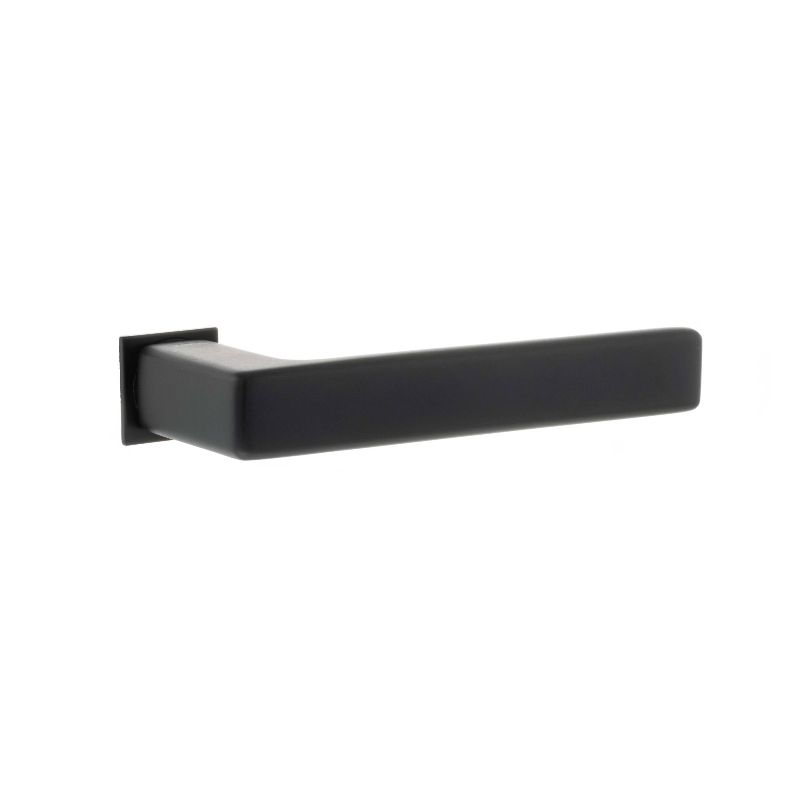Tupai Rapido 5S Line Portel Lever Door Handle on Concealed Square Rose - Pearl Black