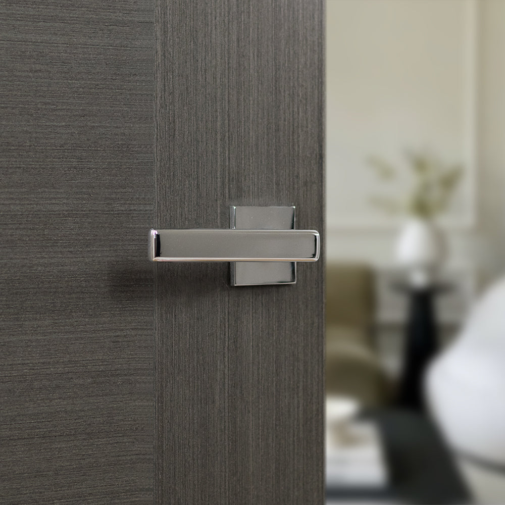 Tupai Rapido 5S Line Portel Lever Door Handle on 5mm Slimline Square Rose - Bright