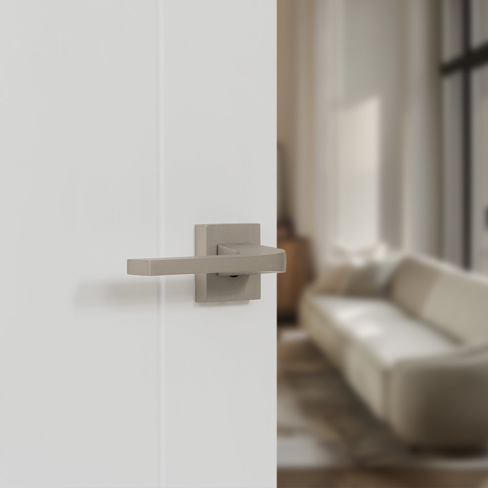 Tupai Rapido CurvaLine Valbona Lever Door Handle on Square Rose