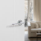 Tupai Rapido 5S Line Tavira Lever Door Handle on 5mm Slimline Round Rose - Bright