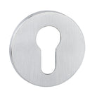 Tupai Rapido 5S Line Euro Escutcheons on 5mm Slimline Round Rose - Satin Chrome
