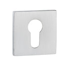Tupai Rapido 5S Line Euro Escutcheons on 5mm Slimline Square Rose - Satin Chrome