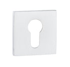 Tupai Rapido 5S Line Euro Escutcheons on 5mm Slimline Square Rose - White