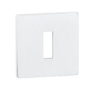 Tupai Rapido 5S Line Key Escutcheons on 5mm Slimline Square Rose - White